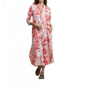 NEW RO'S GARDEN asha long kurta dress in pink